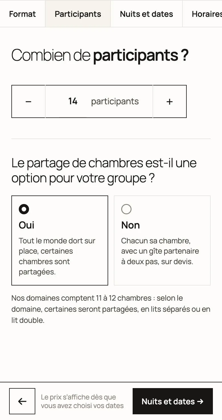 L’écran du devis instantané sur un téléphone